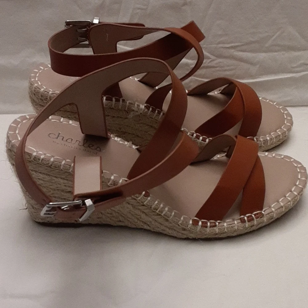 Charles by Charles David size 9M women's espadrilles sandal in brown.